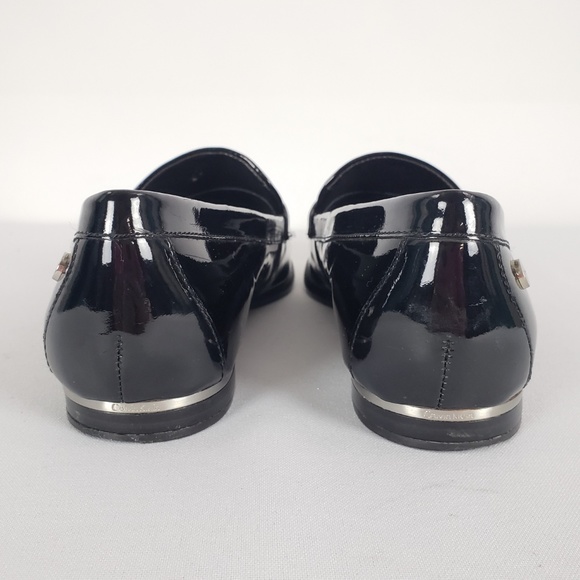 Calvin Klein Black Patent Leather Loafers Size 5.5 - Picture 4 of 6